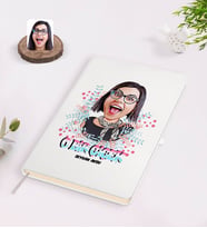 BK Gift Kişiye Özel Kadınlar Günü Karikatürlü Beyaz Defter-6