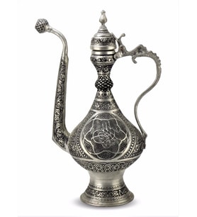 Sultan Keski Osmanlı İşlemeli Antep Bakır ibrik