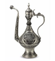 Sultan Keski Osmanlı İşlemeli Antep Bakır ibrik