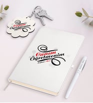 BK Gift Kişiye Özel Canım Öğretmenim Beyaz Defter Kalem Ve Anahtarlık Hediye Seti-2 (Model 1)