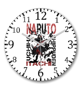 Itachi Uchiha  Naruto Shippuden  Duvar  Saati Bombeli Gercek Cam
