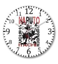 Itachi Uchiha  Naruto Shippuden  Duvar  Saati Bombeli Gercek Cam
