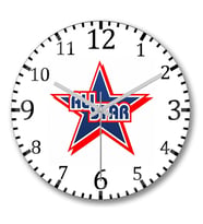 All Star Duvar Saati Bombeli Gercek Cam