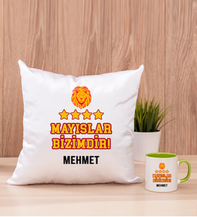 Mayıslar Bizimdir Taraftar Kare Yastık ve Yeşil Kupa Bardak