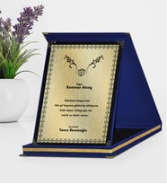BK Gift Kişiye Özel İsimli ve Mesajlı Lacivert Plaket