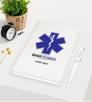 BK Gift Kişiye Özel Eczane Beyaz Defter Kalem Seti-2
