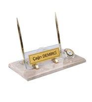 RENKLİ DOĞAL HUZUR VEREN MERMER MASA İSİMLİK OFİS HEDİYELİK MASA İSİMLİĞİ (Krem)