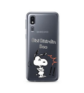 Snoopy Tasarımlı Süper Şeffaf Silikon Telefon Kılıfı Samsung A2 Core