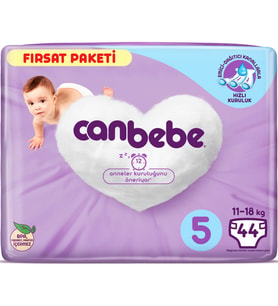 Canbebe Bebek Bezi Beden:5 (11-18Kg) Junior 44 Adet Fırsat Pk