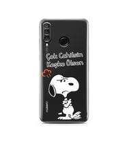 Snoopy Tasarımlı Süper Şeffaf Silikon Telefon Kılıfı Huawei P30 Lite