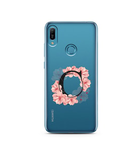 Pembe Çiçekli Harf Tasarım Süper Şeffaf Silikon Telefon Kılıfı Huawei PSmart (20