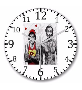 Seu Madruga e o Chaves Duvar Saati Bombeli Gercek Cam