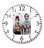 Seu Madruga e o Chaves Duvar Saati Bombeli Gercek Cam