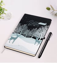 BK Gift Kişiye Özel İsimli Yılbaşı Mutlu Yıllar Siyah Defter ve Kalem Hediye Seti-20 (Model 1)