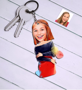 BK Gift Kişiye Özel Bayan Karikatür Anahtarlık  12