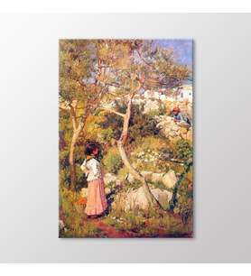 Arty Tablo Köyde İki Küçük İtalyan Kızı Tablo (Karışık)