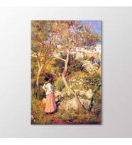 Arty Tablo Köyde İki Küçük İtalyan Kızı Tablo (Karışık)