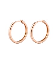 Afrodit Silver Roze Rengi 19 mm Taşsız Halka Gümüş Küpe