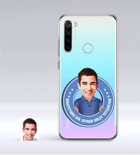 BK Gift Kişiye Özel Erkek Kolay Yetişmiyor Karikatürlü Xiaomi Redmi Note 8 İnce Şeffaf Silikon Telefon Kapağı-3 (Beyaz)