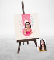 BK Gift Kişiye Özel Yılın Kadını Karikatür Şovaleli Doğal Taş  4