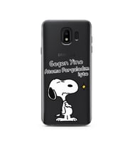 Snoopy Tasarımlı Süper Şeffaf Silikon Telefon Kılıfı Samsung J4 (2018)