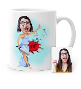 BK Gift Kişiye Özel Avukat Karikatür Beyaz Kupa Bardak  1