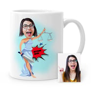 BK Gift Kişiye Özel Avukat Karikatür Beyaz Kupa Bardak  1