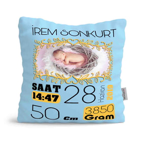 BK Gift Kişiye Özel Çocuklar Mavi Yastık 55847