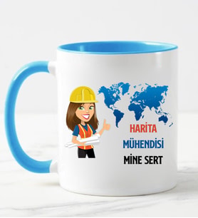 Harita Mühendisi Kupa Bardağı Mavi