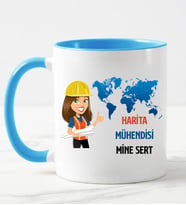 Harita Mühendisi Kupa Bardağı Mavi