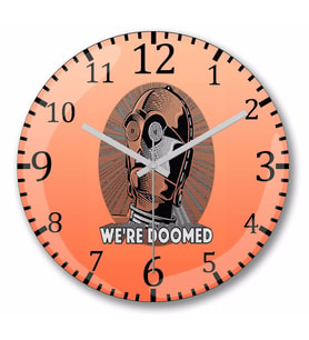Were Doomed Duvar Saati Bombeli Gercek Cam