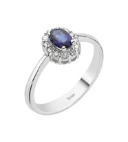 Sirius Pırlanta ve Oval Safir Taşlı Anturaj Yüzük 0717R0126
