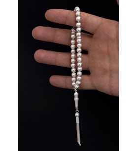 Gümüş Tespih Çizgili Küre Küçük Boy 16,5gr 6018602626614