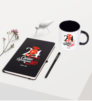 BK Gift Kişiye Özel Canım Öğretmenim Temalı Siyah Defter Kalem Kupa Seti - 2