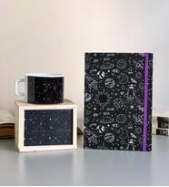 Galaxy Tasarımlı Defter Ve Kutulu Kupa Set