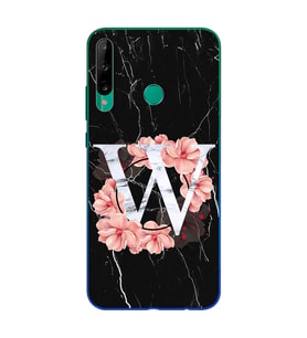 Mermer Çiçekli Harf Tasarım Süper Şeffaf Silikon Telefon Kılıfı Huawei P40 Lite 
