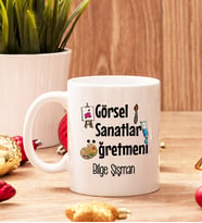 Görsel Sanatlar Öğretmenine Hediye Beyaz Kupa Bardak