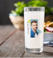 BK Gift Kişiye Özel İsimli Fotoğraflı Rakı Bardağı-4 (Beyaz)