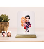 BK Gift Kişiye Özel Sevgililer Karikatürlü Çerçeve-2 (Beyaz)