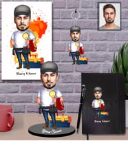 Kişiye Özel Elektrikçi Karikatürlü 5 li Hediye Seti  Bay-1