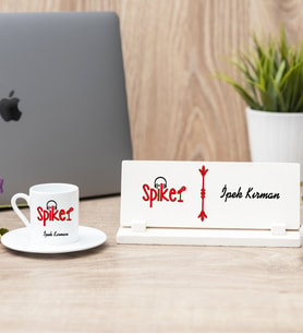 Spiker Türk Kahvesi Fincanı Ve Masa İsimliği Hediye Seti