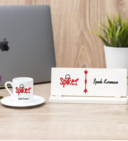 Spiker Türk Kahvesi Fincanı Ve Masa İsimliği Hediye Seti