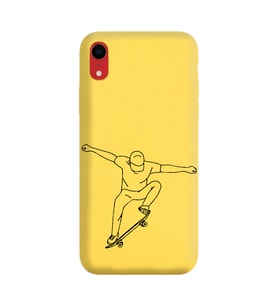 Iphone XR Çizgi Tasarımlı Sarı Lansman Telefon Kılıfı