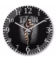 Attack On Titan Split Titan Duvar Saati Bombeli Gercek Cam