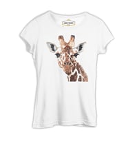 Zürafa - Yüz Beyaz Kadın Tshirt