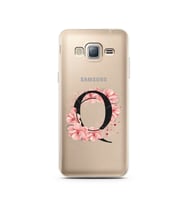 Pembe Çiçekli Harf Tasarım Süper Şeffaf Silikon Telefon Kılıfı Samsung J3 (2016)