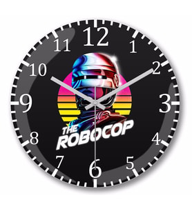Robocop Duvar Saati Bombeli Gercek Cam