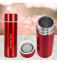 Kişiye Özel İsim Yazılı Paslanmaz Çelik Mini Termos Mug (Kırmızı)