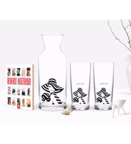 BK Gift Kişiye Özel Renkli Baskılı İsimli İkili Rakı Bardağı Karaf ve Cep Kitabı Hediye Seti-124 (Model 1)