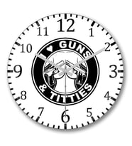 I Love Guns1 Duvar Saati Bombeli Gercek Cam